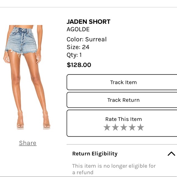 Agolde Jaden Short. Size 24. Color : Surreal - Picture 3 of 8